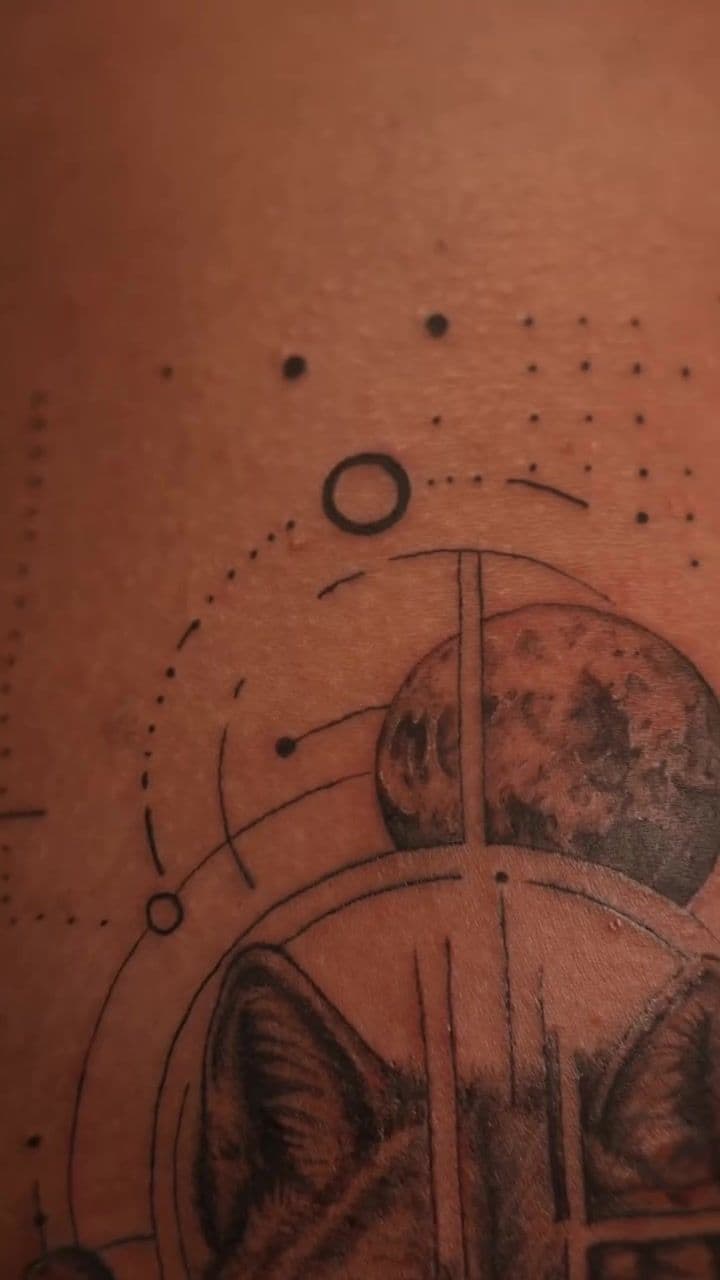 Wolf and Cosmos Upper Arm Piece